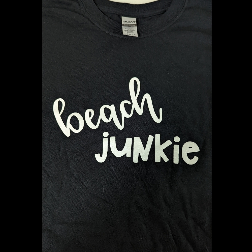 Beach junkie handmade t-shirt size Large